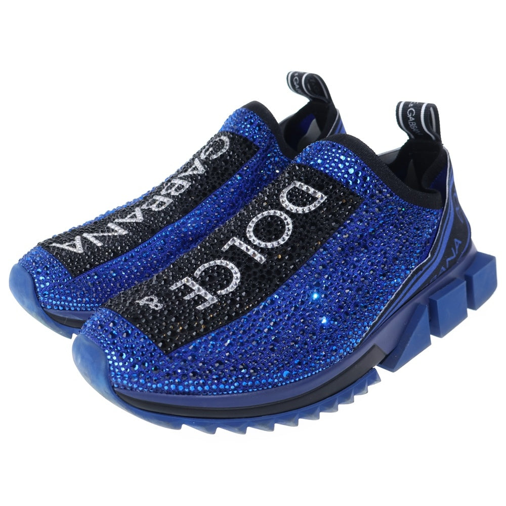 DOLCE & GABBANA(ドルチェアンドガッバーナ) ラインストーンロゴ ローカットスニーカー ブルー CS1724 AZ284