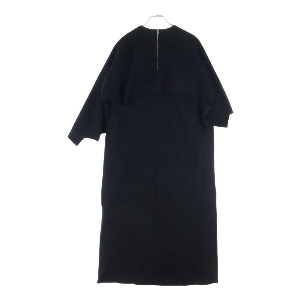 JIL SANDER(ジルサンダー) 24SS DRESS W/CAPE ケープデザインコットンドレスワンピース ブラック レディース J03CT0368