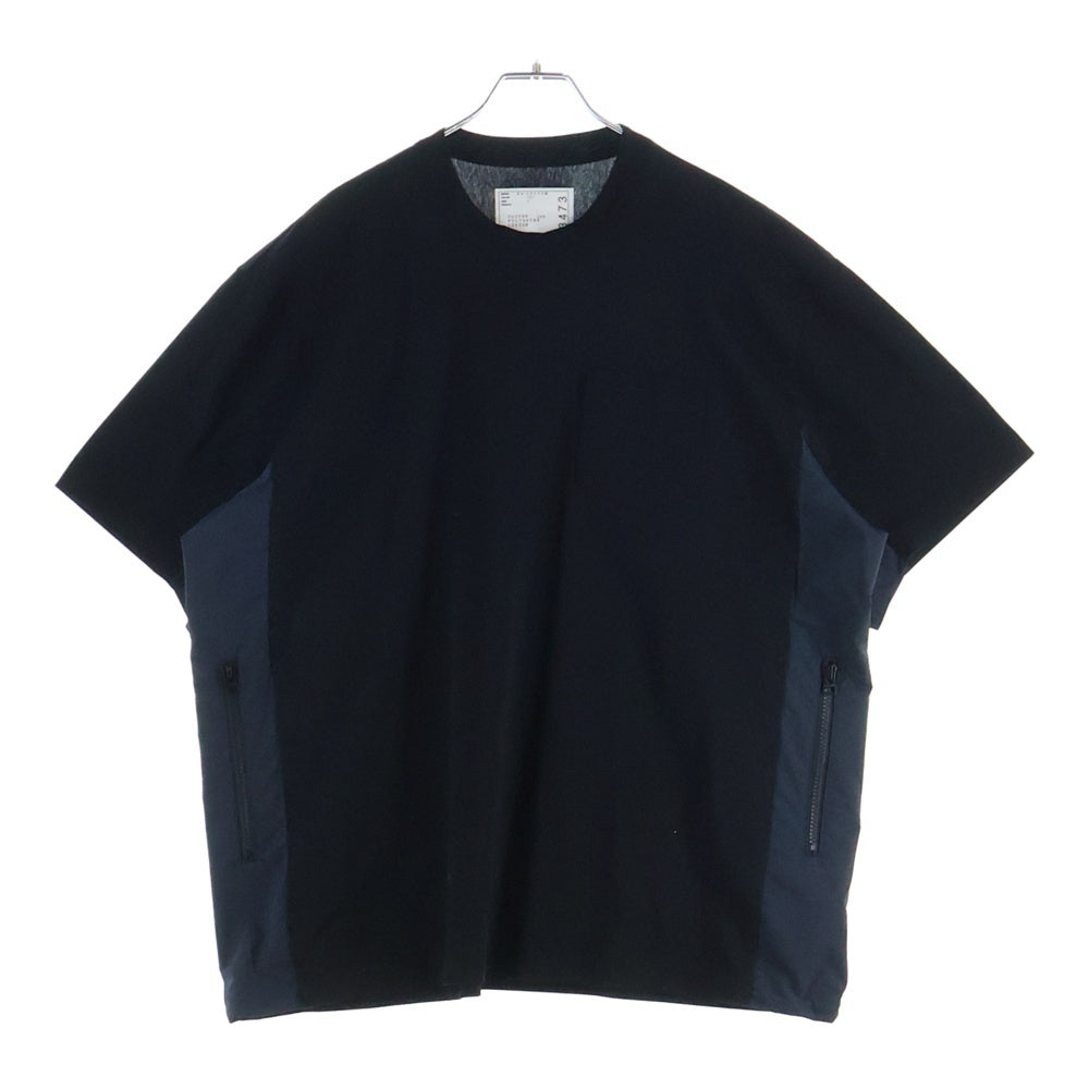 Sacai(サカイ) リップストップパネル 半袖Tシャツ カットソー ブラック 24-03473M