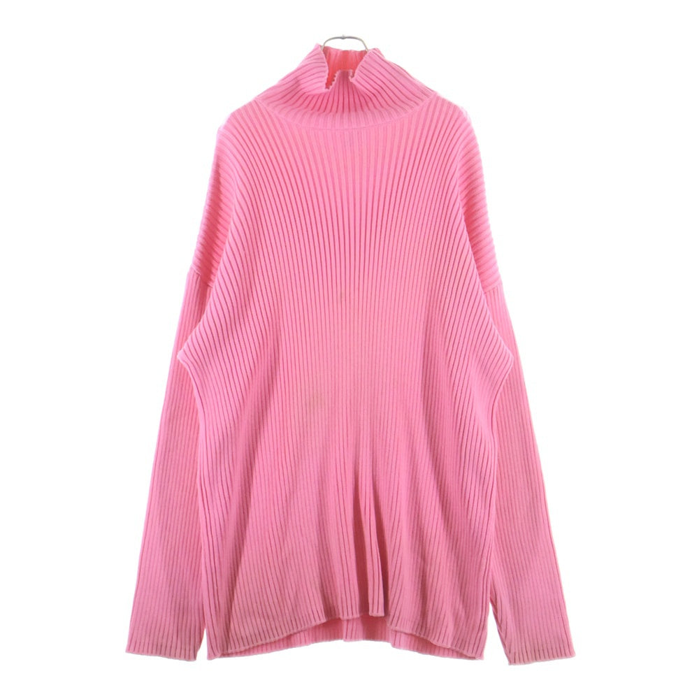 BALENCIAGA(バレンシアガ) フロントロゴ オーバーサイズ ハイネック長袖セーター ピンク 583089