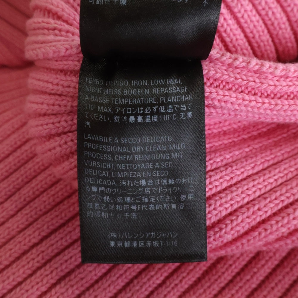 BALENCIAGA(バレンシアガ) フロントロゴ オーバーサイズ ハイネック長袖セーター ピンク 583089