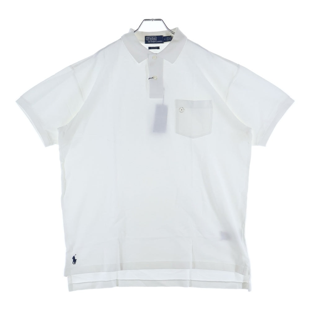 POLO RALPH LAUREN(ポロラルフローレン) 刺繍ロゴ カスタムスリムフィット 半袖ポロシャツ ホワイト MNPOKNI1N820093