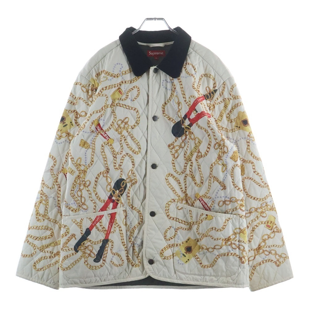 SUPREME(シュプリーム) 20AW Chains Quilted Jacket チェーン キルティングジャケット ホワイト