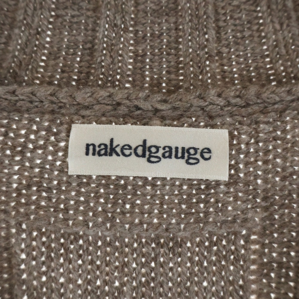 nakedgauge(ネイキッドゲージ) COMFORT BLEND YARN JAPANESE CARDIGAN コンフォートブレンドヤーンジャパニーズカーディガン ブラウン N0010