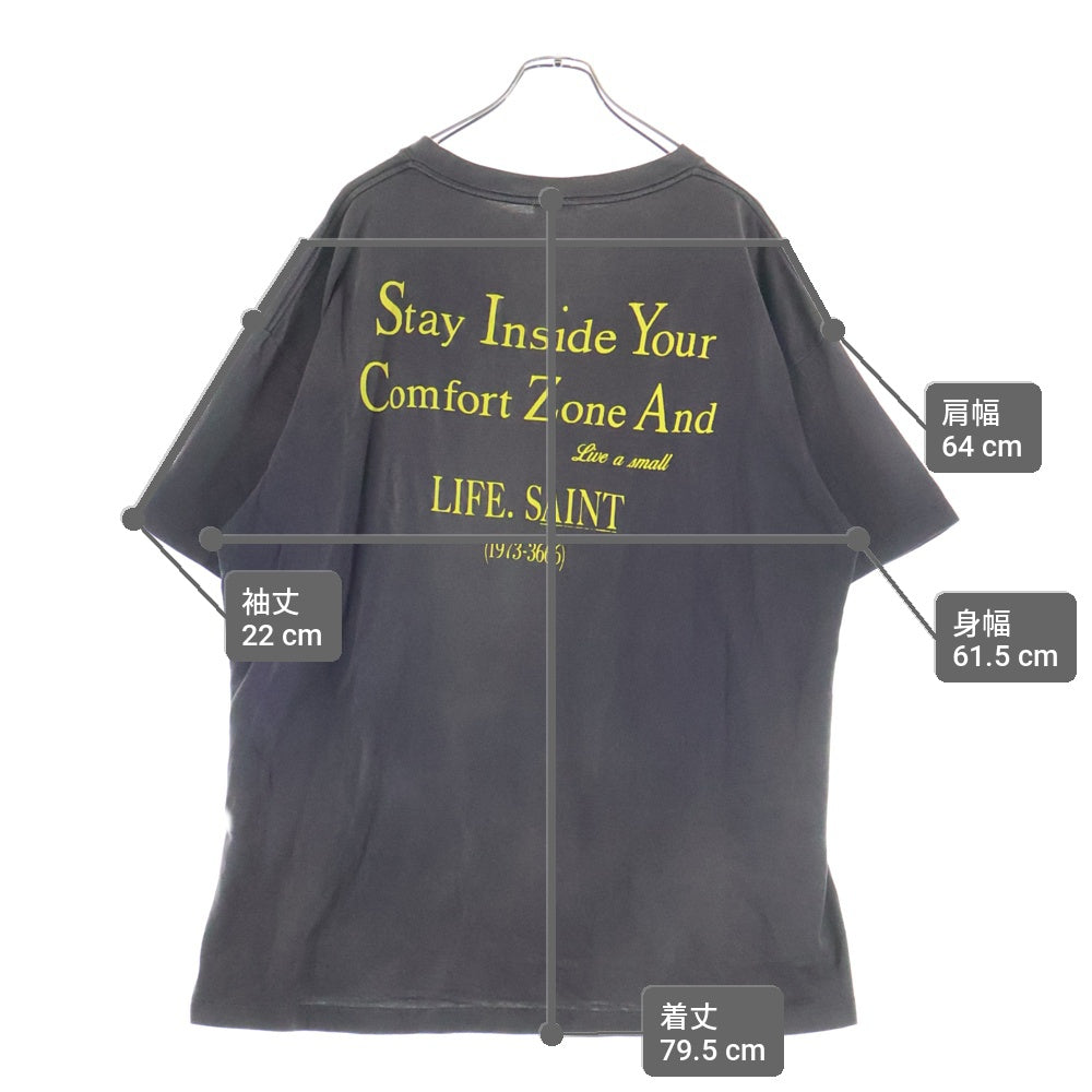 SAINT MICHAEL(セントマイケル) 22SS SS TEE NBA エンジェルプリント ダメージ加工半袖Tシャツ カットソー グレー SM-S22-0000-010