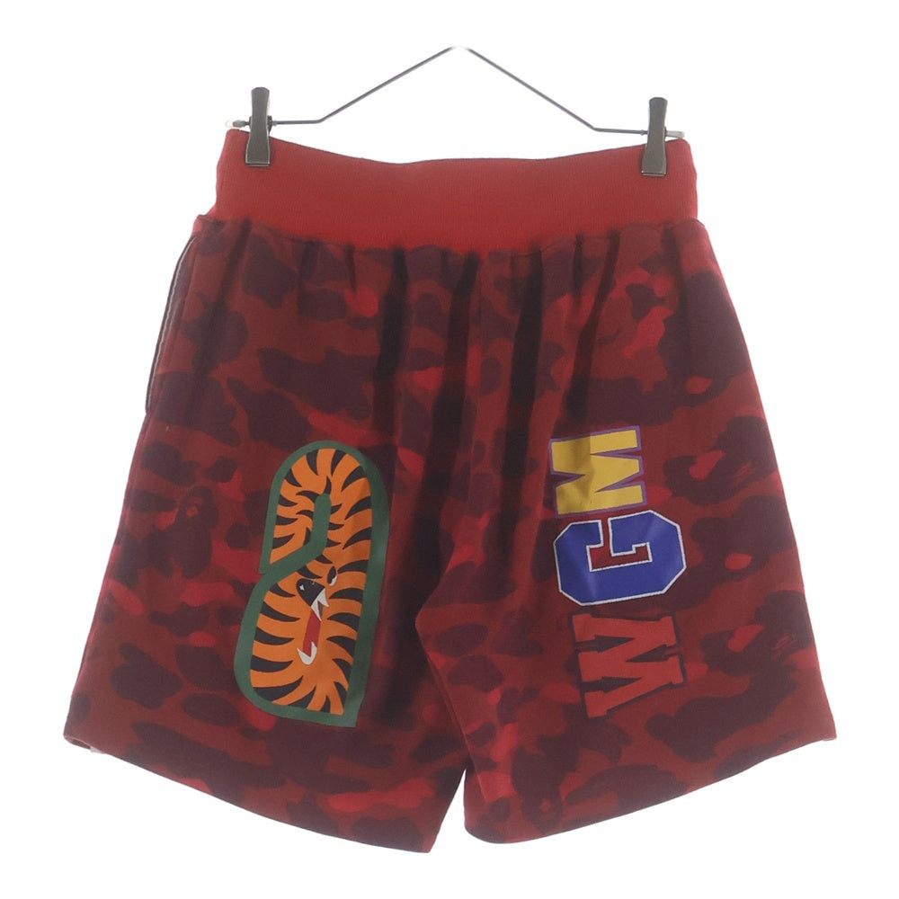 A BATHING APE(アベイシングエイプ) CRAZY CAMO SHARK SWEAT SHORTS クレイジーカモ スウェットショーツ レッド
