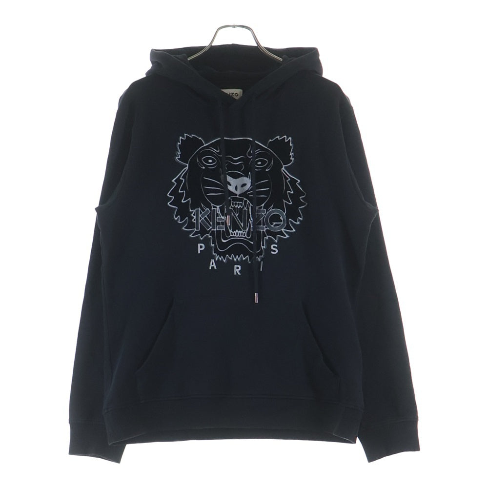 KENZO(ケンゾー) Metallic Logo Tiger Hoodie メタリックロゴ タイガー フーデッドスウェット プルオーバーパーカー ブラック FB65SW3304MZ