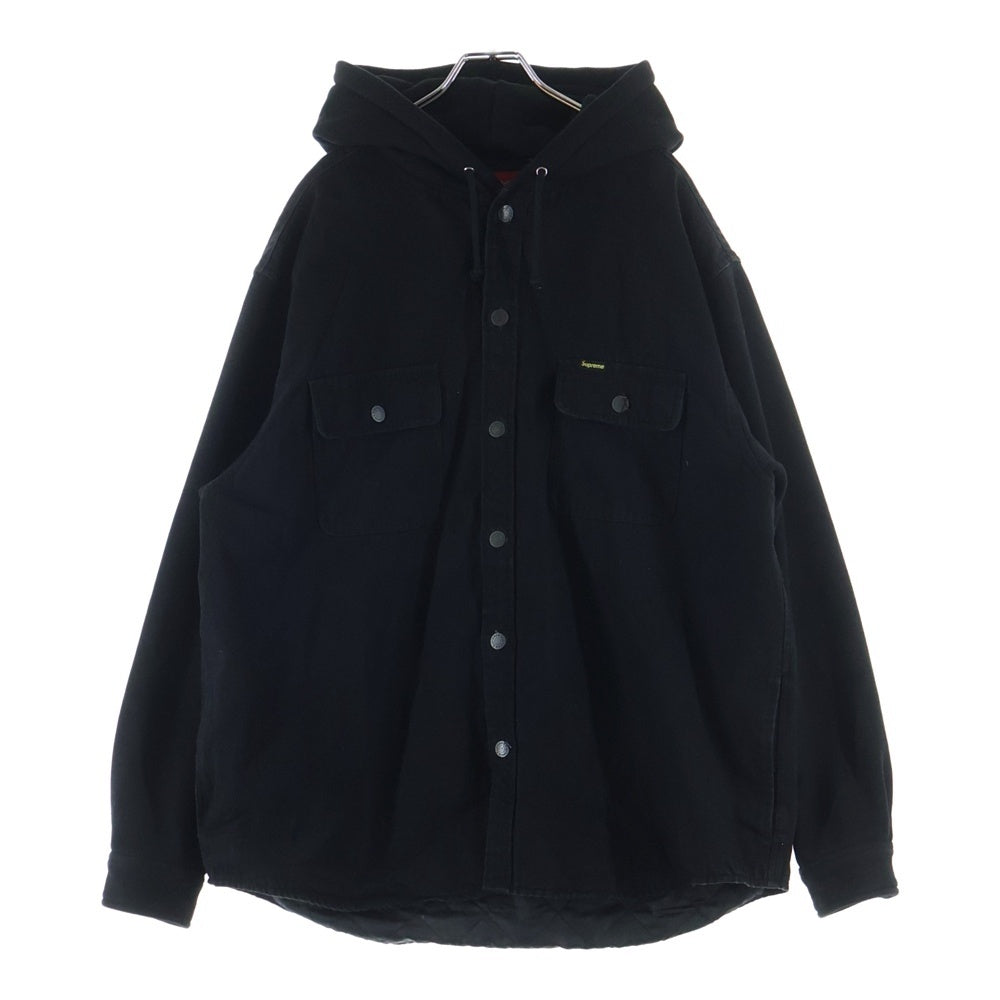 SUPREME(シュプリーム) 22AW Fleece Hooded Denim Shirt フリース フード付き デニム長袖シャツ ブラック