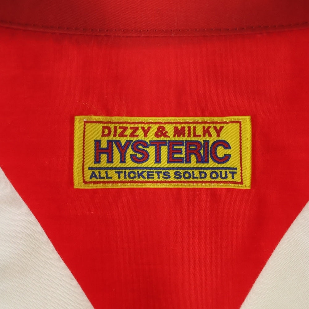 HYSTERIC GLAMOUR(ヒステリックグラマー) 25SS HYSTERIC WOMAN レーシング 半袖シャツ ホワイト/レッド 01251AH05