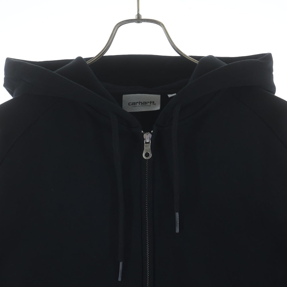 Carhartt WIP(カーハート ダブリューアイピー) HOODED SQUARE LABEL JACKET ジップアップパーカー フーディー ブラック A201011.89.XX.03