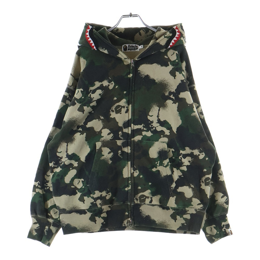 A BATHING APE(アベイシングエイプ) MAP CAMO SHARK RELAXED FIT マップカモ シャーク フルジップパーカー 001ZPL301001M