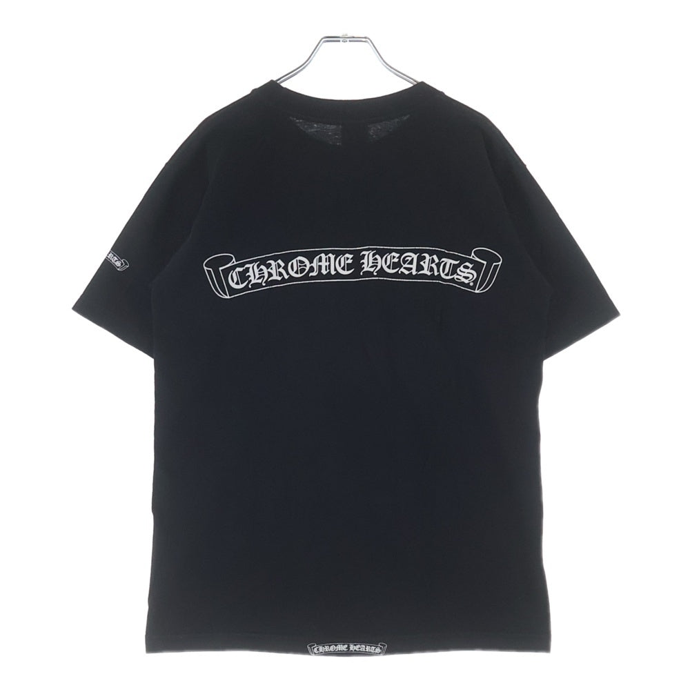 CHROME HEARTS(クロムハーツ) OLD ネックロゴ ヴァインダガー胸ポケット バックスクロールラベル 半袖Tシャツ カットソー ブラック