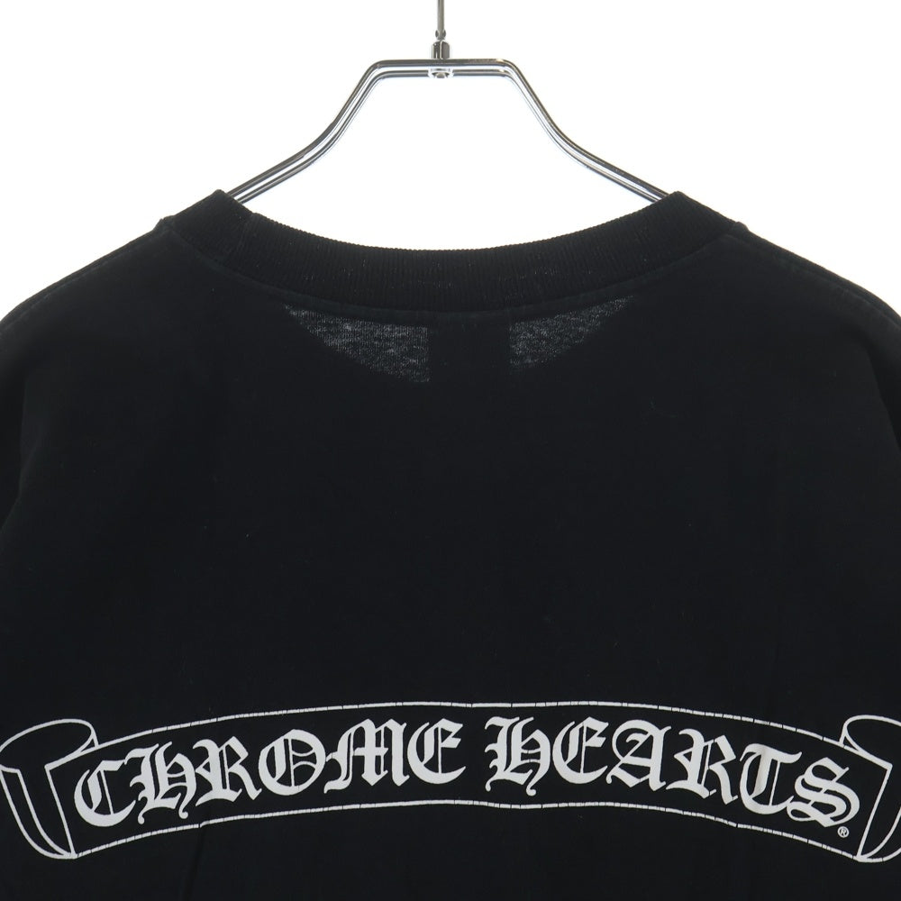 CHROME HEARTS(クロムハーツ) OLD ネックロゴ ヴァインダガー胸ポケット バックスクロールラベル 半袖Tシャツ カットソー ブラック