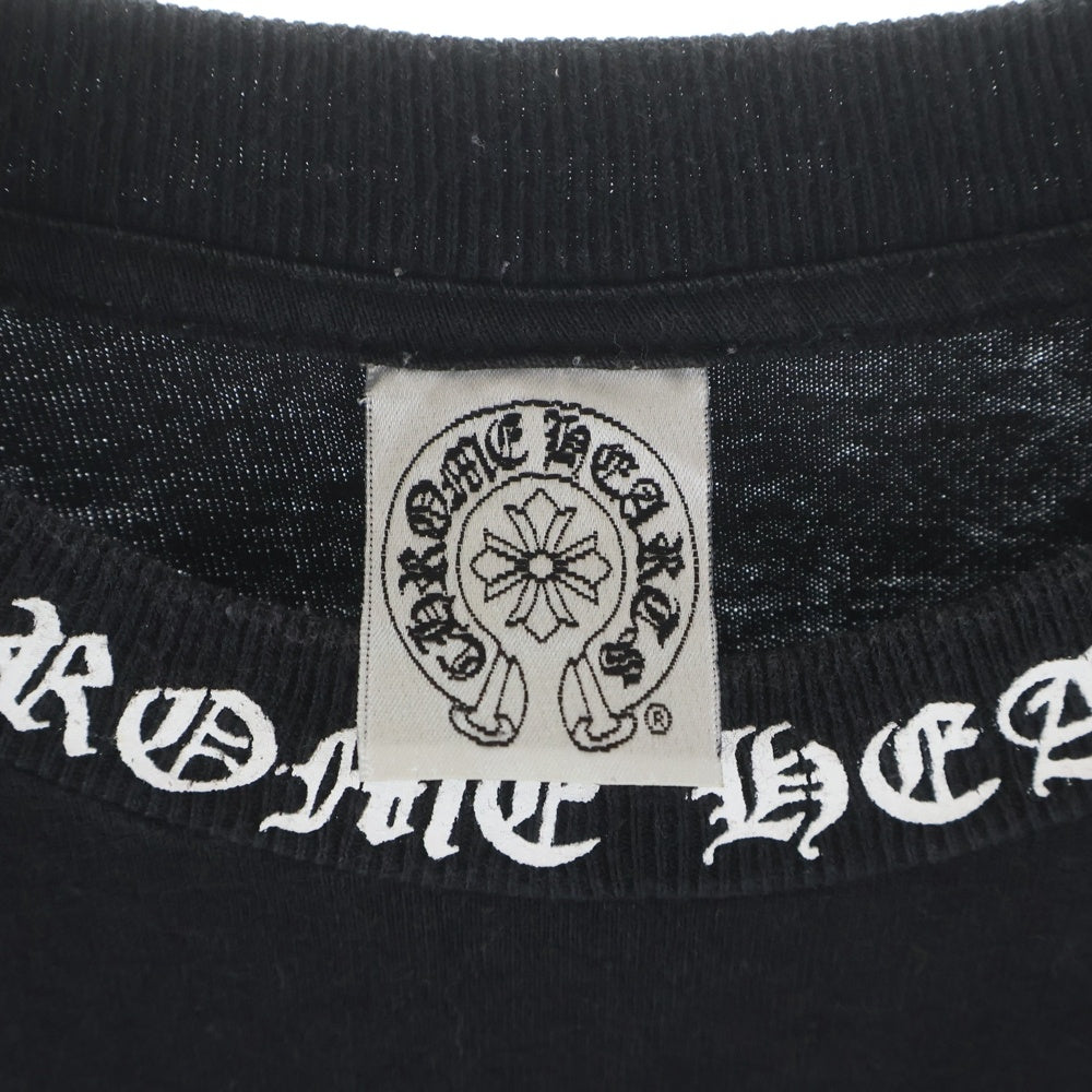 CHROME HEARTS(クロムハーツ) OLD ネックロゴ ヴァインダガー胸ポケット バックスクロールラベル 半袖Tシャツ カットソー ブラック