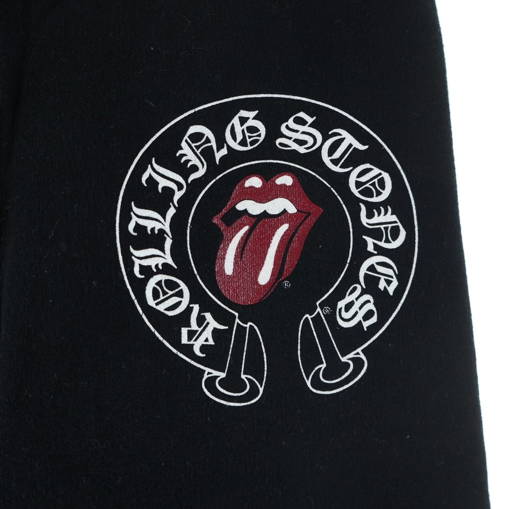 CHROME HEARTS(クロムハーツ) OLD ×The Rolling Stones Lip And Tongue オールド ザ ローリングストーンズ リップアンドタン フローラルプリントスウェットパンツ キッズ ブラック