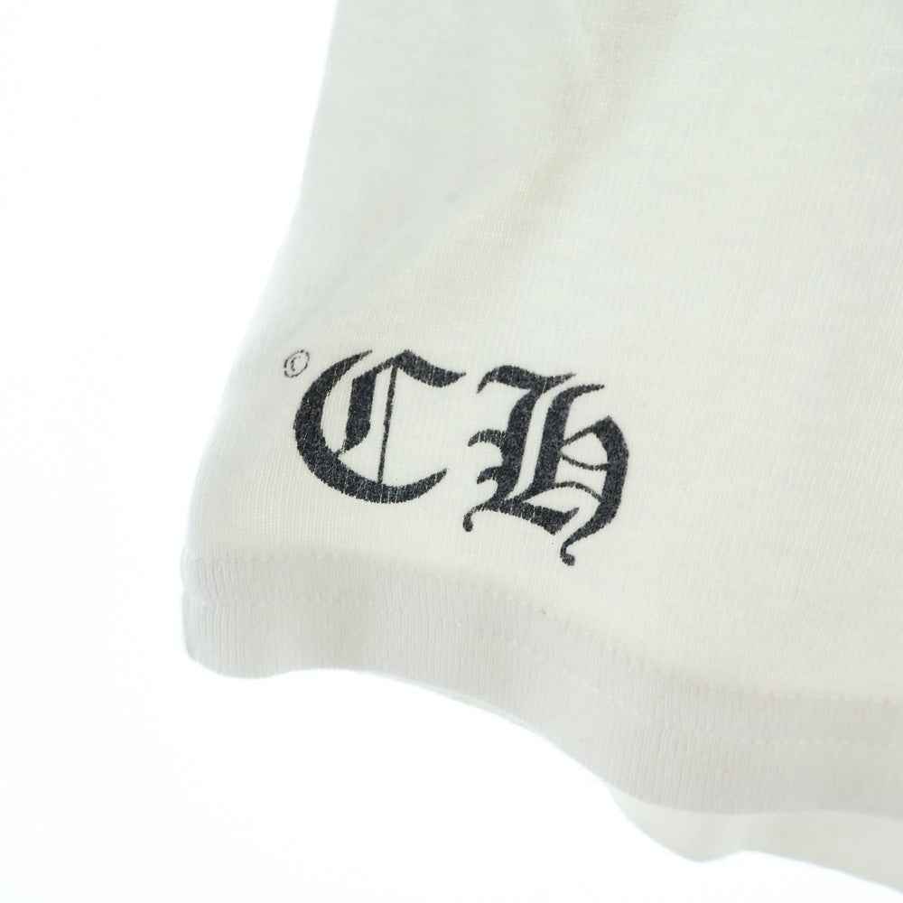 CHROME HEARTS(クロムハーツ) 袖CHプラス総柄プリント バックCHクロス ラグランスリーブ 七分袖Tシャツ カットソー キッズ ホワイト/ブラック