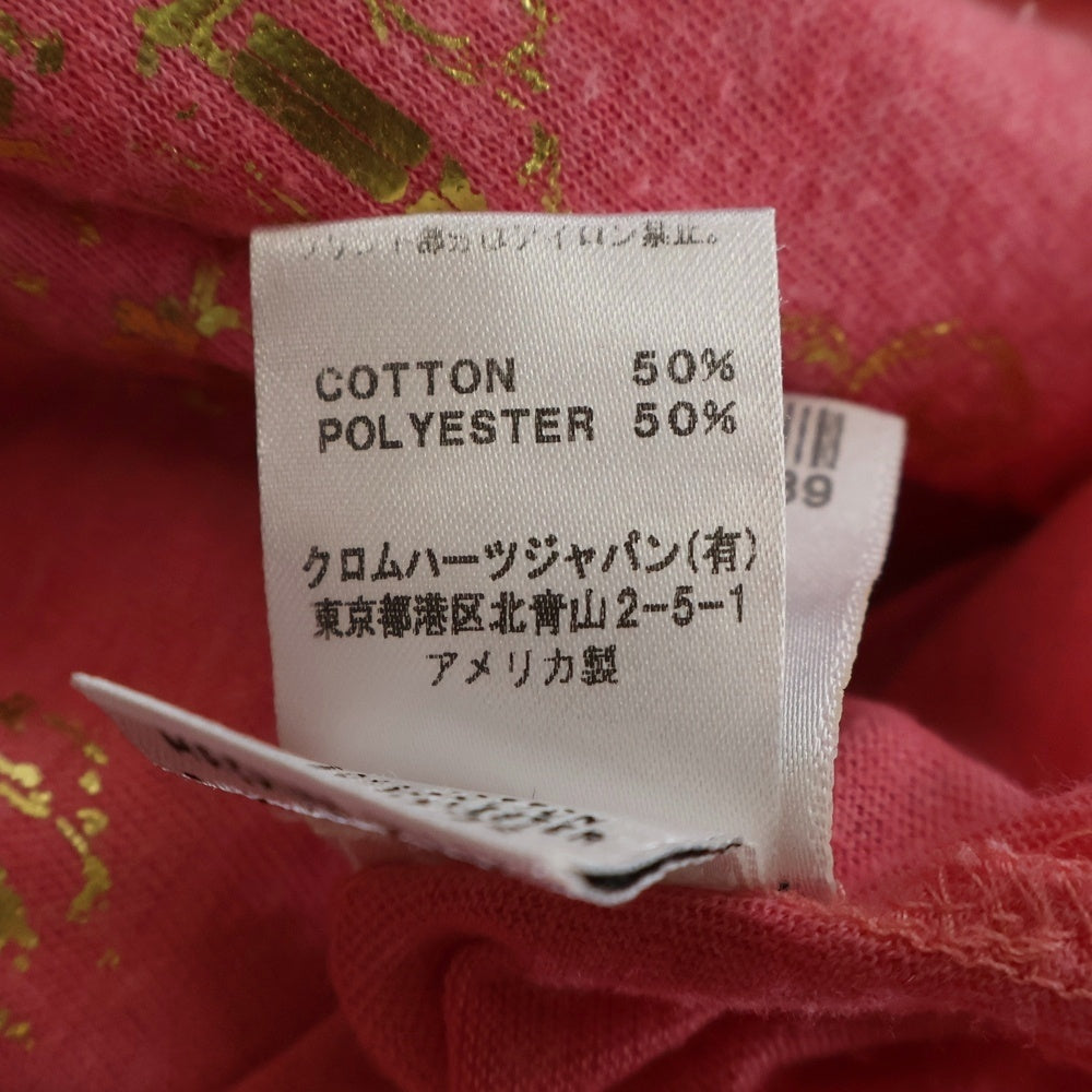 CHROME HEARTS(クロムハーツ) OLD DAGGER PRINT ダガーフロントプリント ラグランスリーブ 七分袖Tシャツ カットソー キッズ ピンク/グレー