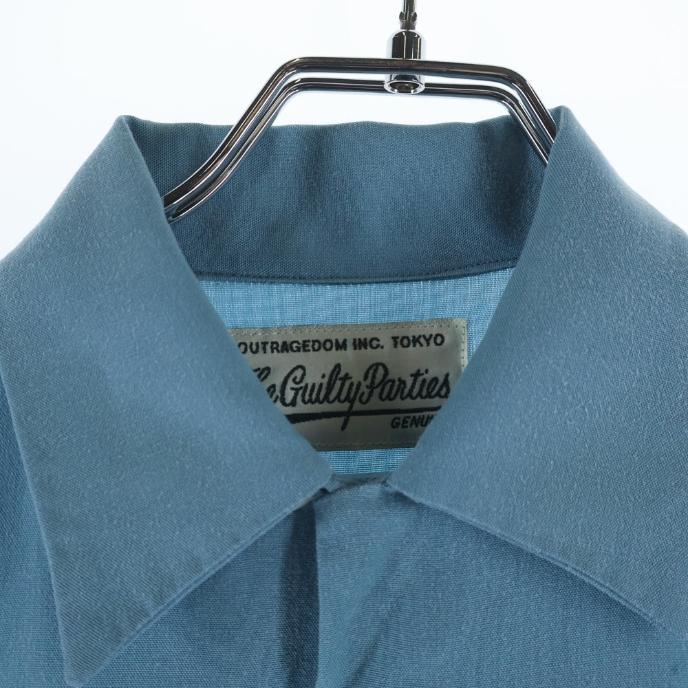 WACKO MARIA(ワコマリア) 14AW × WOLF'S HEAD ウルフズヘッド 般若 半袖アロハシャツ ブルー