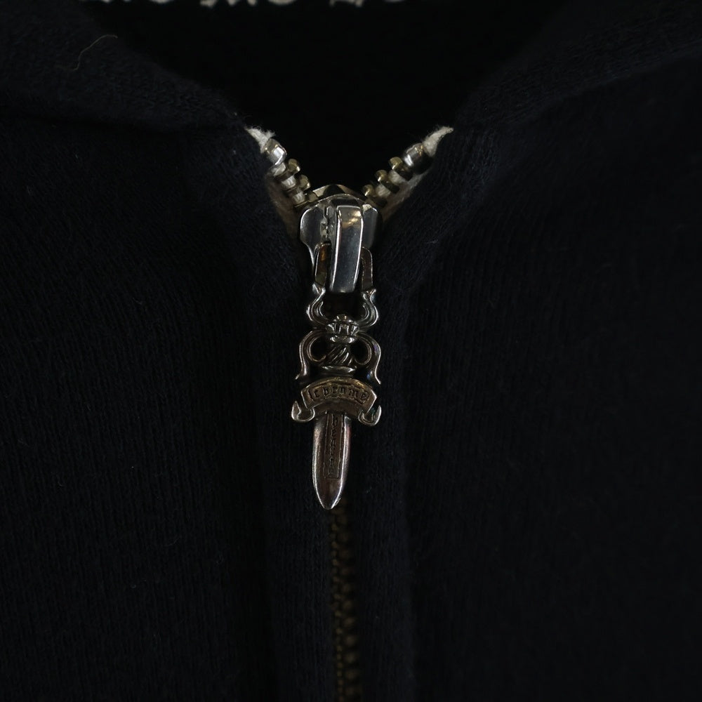 CHROME HEARTS(クロムハーツ) FLRL Zip Hoodie 袖フローラル ジップアップパーカー アーチロゴ ブラック