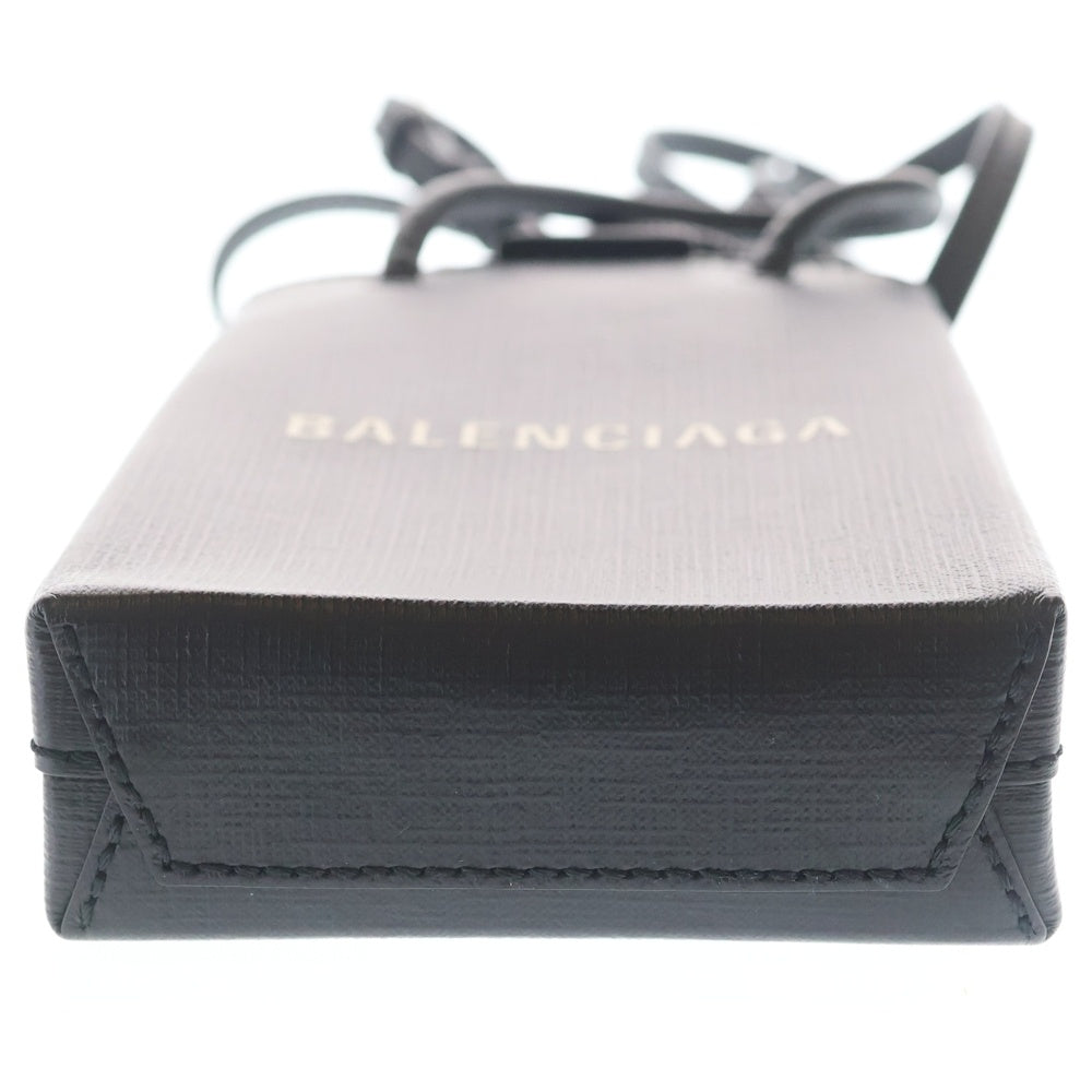 BALENCIAGA(バレンシアガ) ショッピング フォン ホルダー ショルダーバッグ ブラック 593826