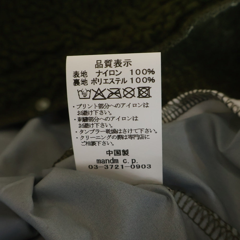 m&m(エムアンドエム) BOA COACH JACKET ナイロン ボアコーチジャケット 26MMJ06 オリーブ