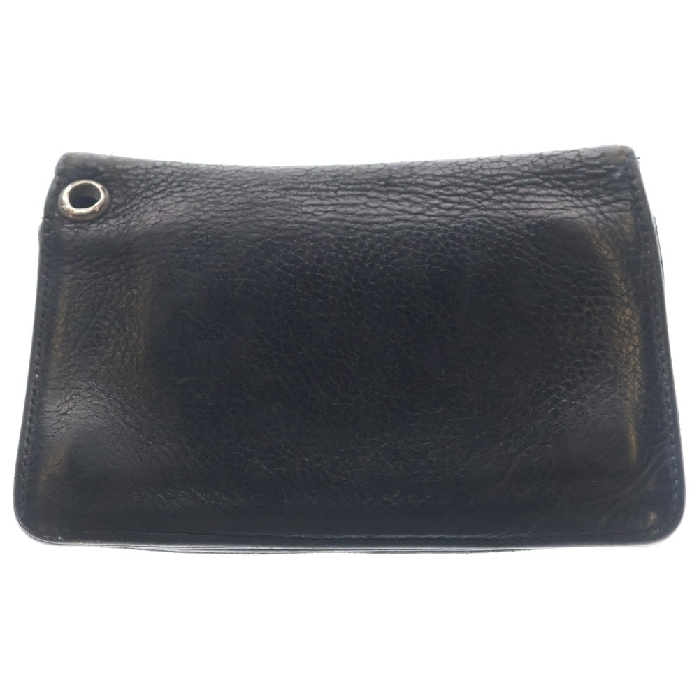 CHROME HEARTS(クロムハーツ) 2ZIP 2ジップ クロスボールボタンレザーウォレット 財布 ブラック BCA363