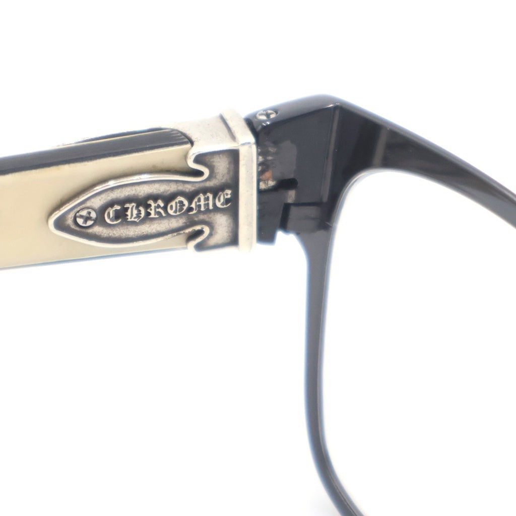CHROME HEARTS(クロムハーツ) GAG'N フレア ウッドテンプル サングラス メガネ ブラック/ホワイト 度あり レディース