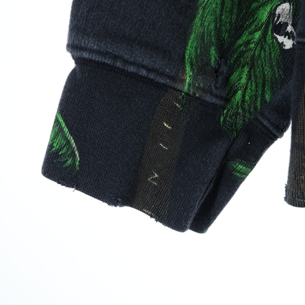 Palm Angels(パームエンジェルス) PALMS&SKULL DISTRESSED SWEATSHIRT スウェット トレーナー ブラック PMBA065F23FLE006