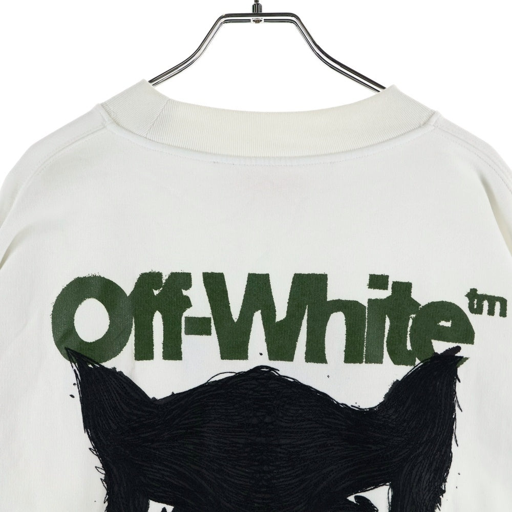 OFF-WHITE(オフホワイト) Jacquard cat chunky pullover knit 刺繍デザイン スウェット トレーナー ホワイト OMBA054S23FLE002