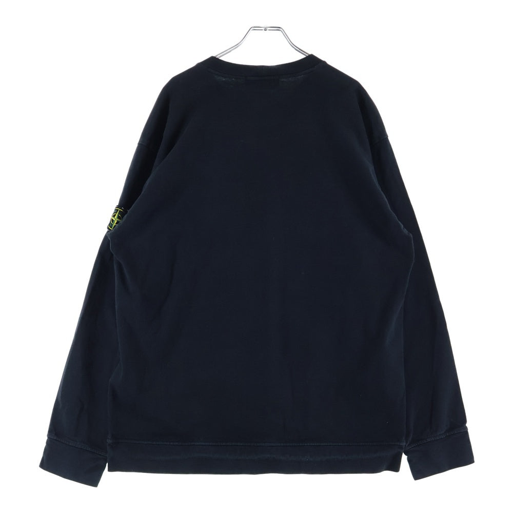STONE ISLAND(ストーンアイランド) 22SS HEAVY COTTON JERSEY GARMENT DYED ヘヴィー コットン ジャージー ガーメントダイ ロゴパッチ 長袖Tシャツ カットソー ブラック 761563750