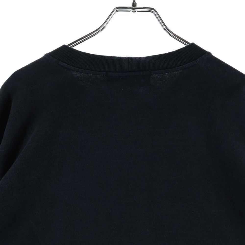 STONE ISLAND(ストーンアイランド) 22SS HEAVY COTTON JERSEY GARMENT DYED ヘヴィー コットン ジャージー ガーメントダイ ロゴパッチ 長袖Tシャツ カットソー ブラック 761563750