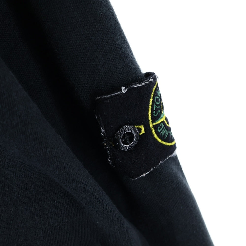 STONE ISLAND(ストーンアイランド) 22SS HEAVY COTTON JERSEY GARMENT DYED ヘヴィー コットン ジャージー ガーメントダイ ロゴパッチ 長袖Tシャツ カットソー ブラック 761563750