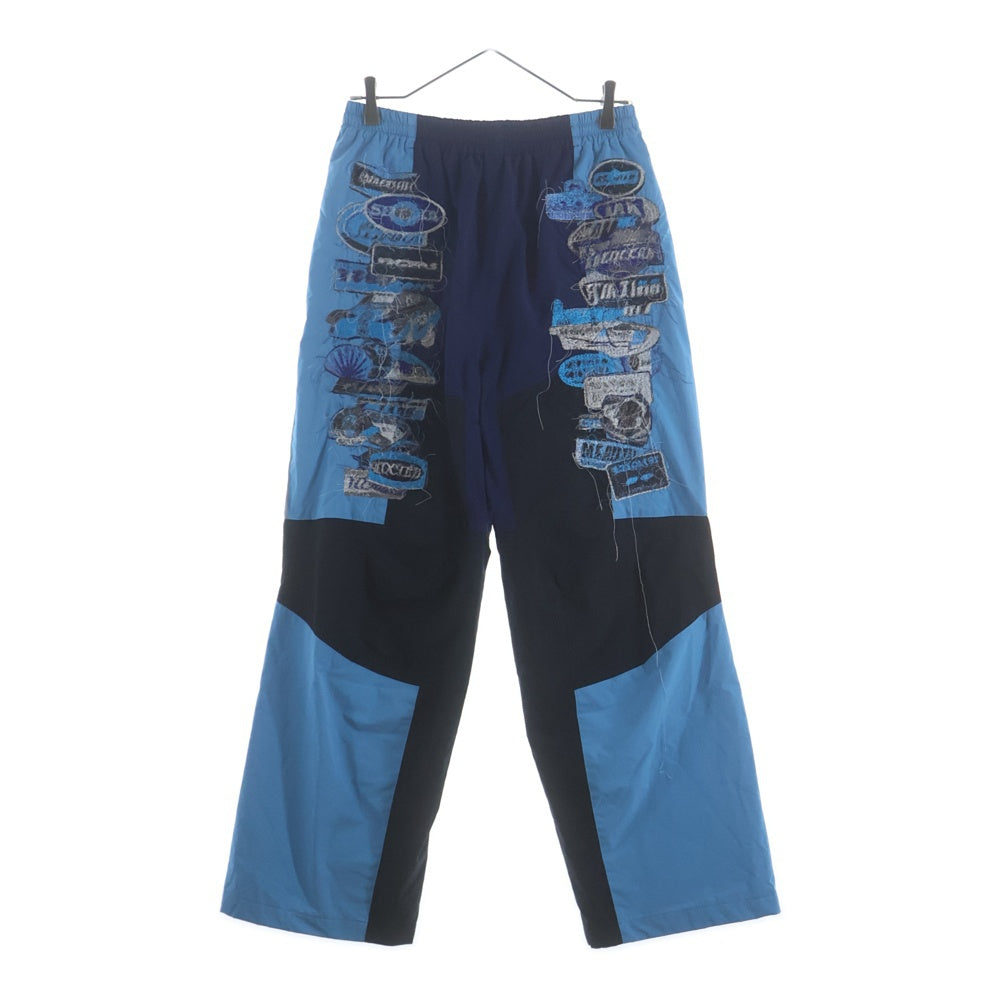 doublet(ダブレット) 24SS A.I. PATCHES EMBRIDERY TRACK PANTS パッチ付き トラックパンツ ブルー 24SS06PT257