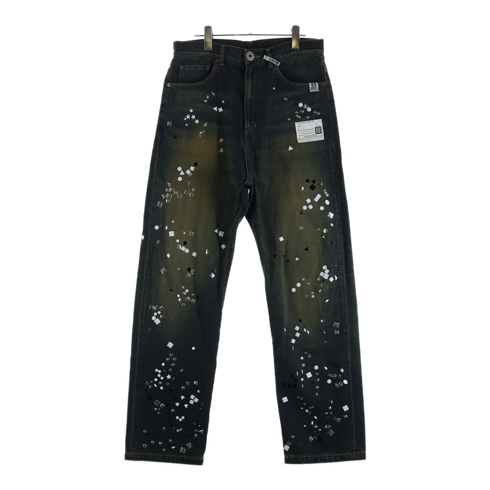 MAISON MIHARAYASUHIRO(メゾンミハラヤスヒロ) 25AW EMBELLISHED JEANS ラインストーン デニムパンツ ジーンズ インディゴ A15PT025