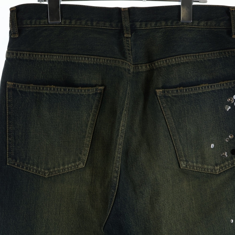 MAISON MIHARAYASUHIRO(メゾンミハラヤスヒロ) 25AW EMBELLISHED JEANS ラインストーン デニムパンツ ジーンズ インディゴ A15PT025