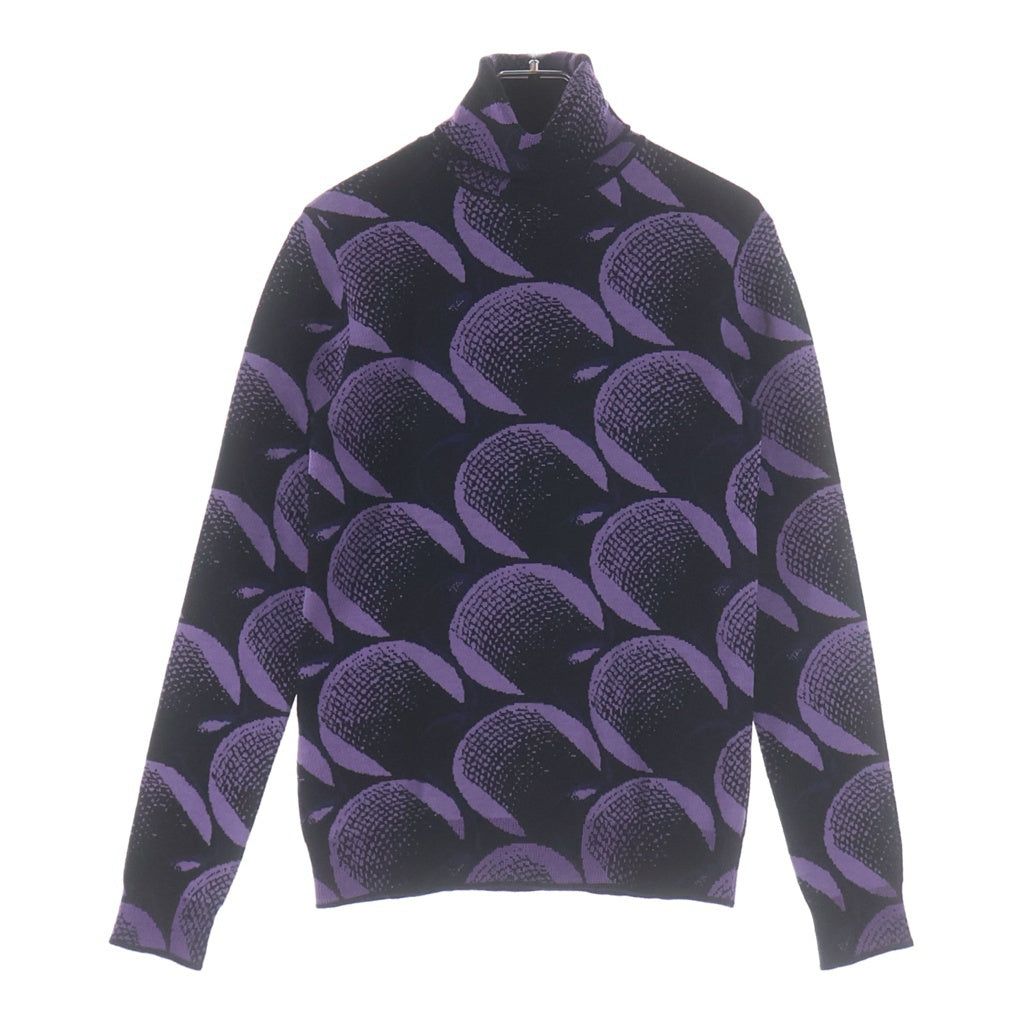 PRADA(プラダ) 21AW セカンドスキン パワーネットニット タートルネックニット 総柄 パープル レディース