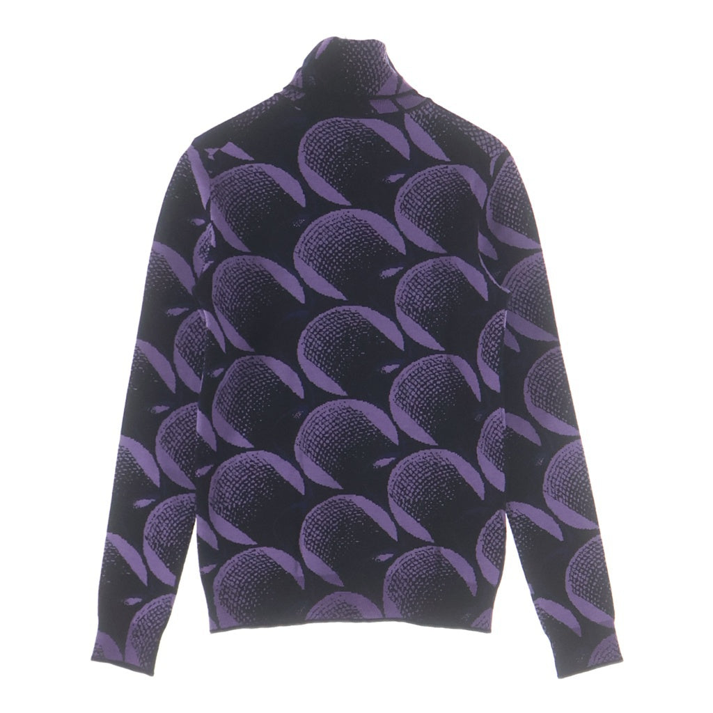 PRADA(プラダ) 21AW セカンドスキン パワーネットニット タートルネックニット 総柄 パープル レディース