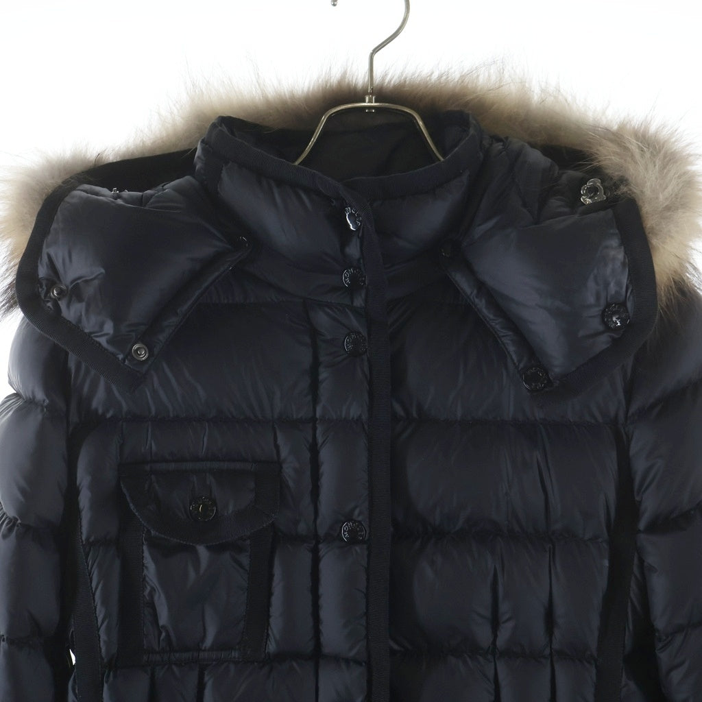 MONCLER(モンクレール) 19AW HERMIFUR GIUBBOTTO エルミファー ロングコート フード付きダウンジャケット レディース ブラック F20931C51601 53048