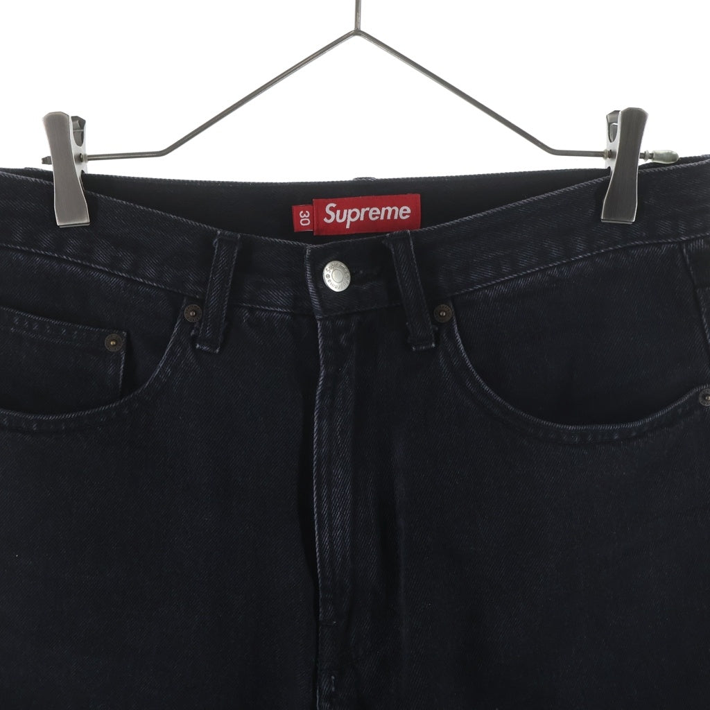 SUPREME(シュプリーム) 25SS Baggy Denim Short バギーデニム ショートパンツ ロゴ刺繍 ブラック