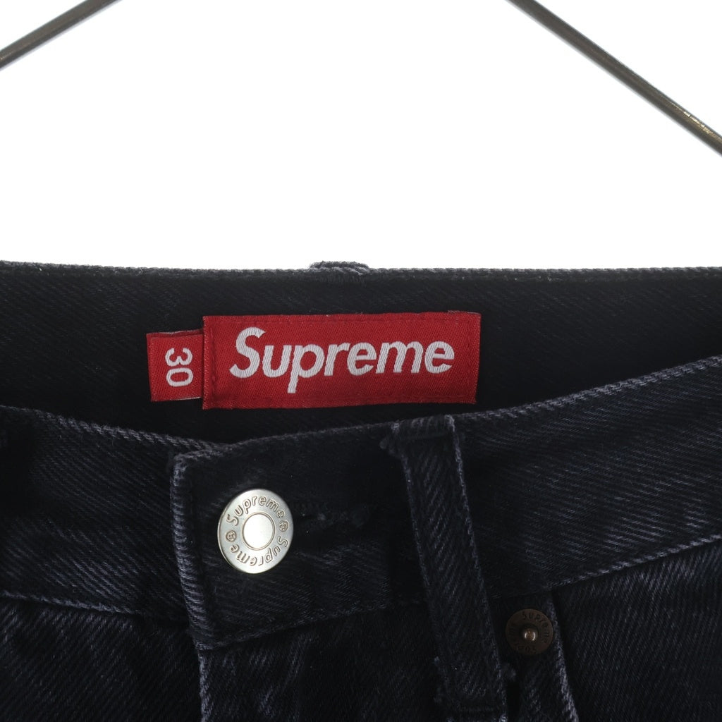 SUPREME(シュプリーム) 25SS Baggy Denim Short バギーデニム ショートパンツ ロゴ刺繍 ブラック