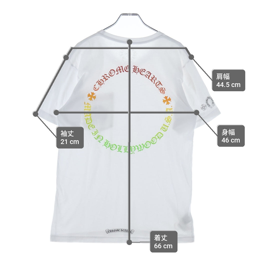 CHROME HEARTS(クロムハーツ) BACK GRAD CIRCLE LOGO TEE バック グラデーション サークルロゴ クルーネック半袖Tシャツ カットソー ホワイト
