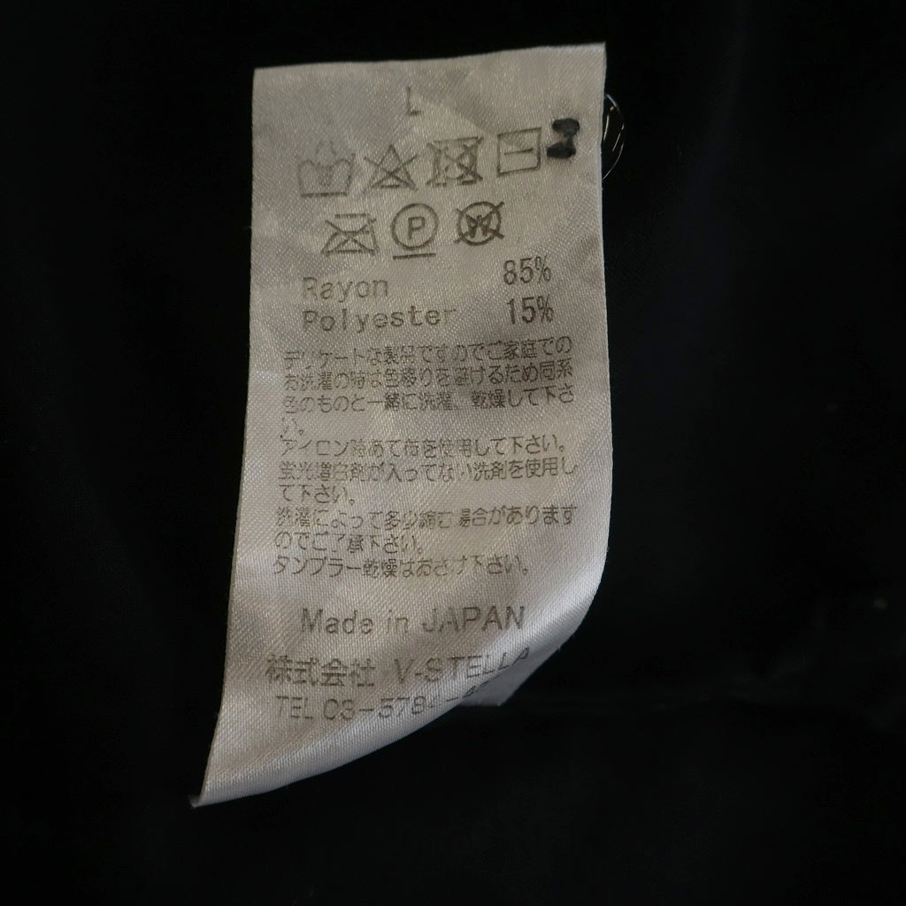 NO BRAND(ノーブランド) LIBERAL ARTS(リベラルアーツ) カッターシャツ 長袖シャツ 袖ロゴ ダメージ加工 ブラック