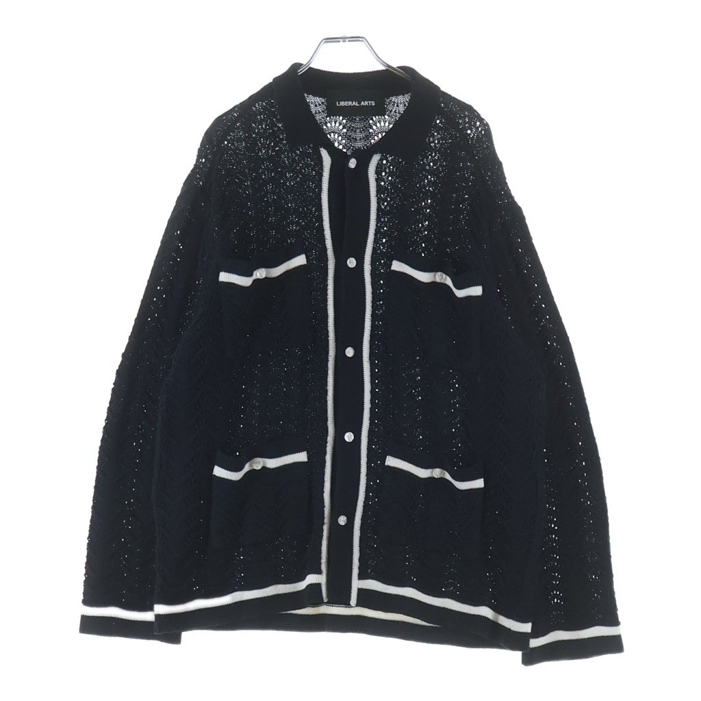 NO BRAND(ノーブランド) LIBERAL ARTS(リベラルアーツ) Knit Shirt Cardigan ニットシャツ カーディガン ブラック