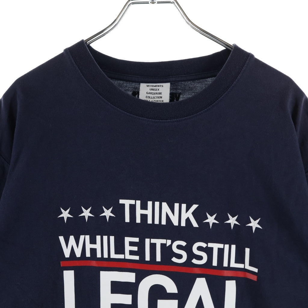 VETEMENTS(ヴェトモン) 21AW Human Rights T-Shirt 半袖カットソー スター刺繍 ネイビー UA52TR200N