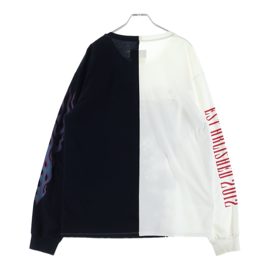 doublet(ダブレット) 17SS BONDING OPAL PRINT LONG SLEEVE ボンディング ロングスリーブ 長袖カットソー ブラックホワイト