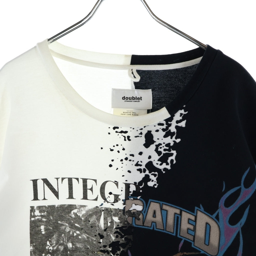 doublet(ダブレット) 17SS BONDING OPAL PRINT LONG SLEEVE ボンディング ロングスリーブ 長袖カットソー ブラックホワイト