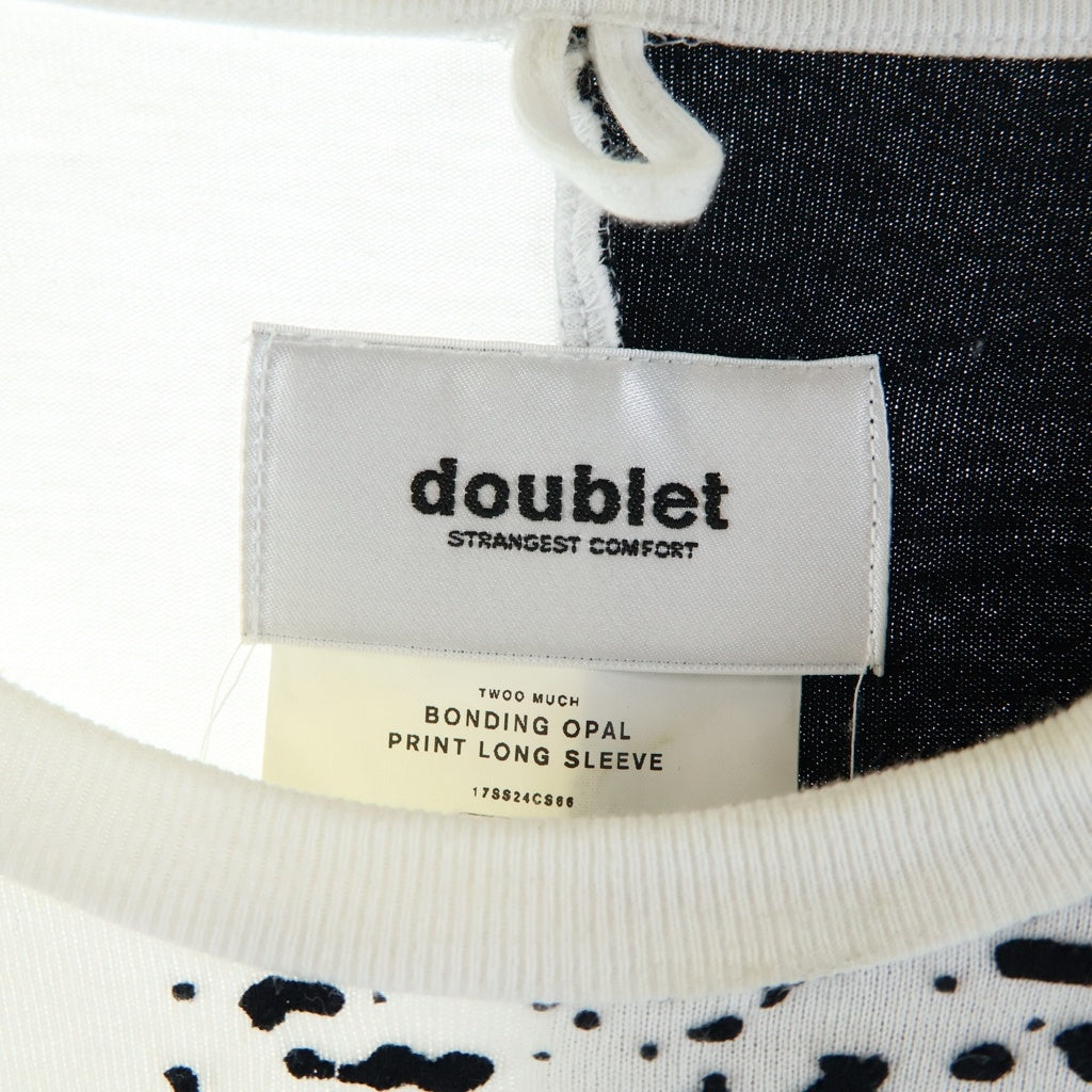 doublet(ダブレット) 17SS BONDING OPAL PRINT LONG SLEEVE ボンディング ロングスリーブ 長袖カットソー ブラックホワイト