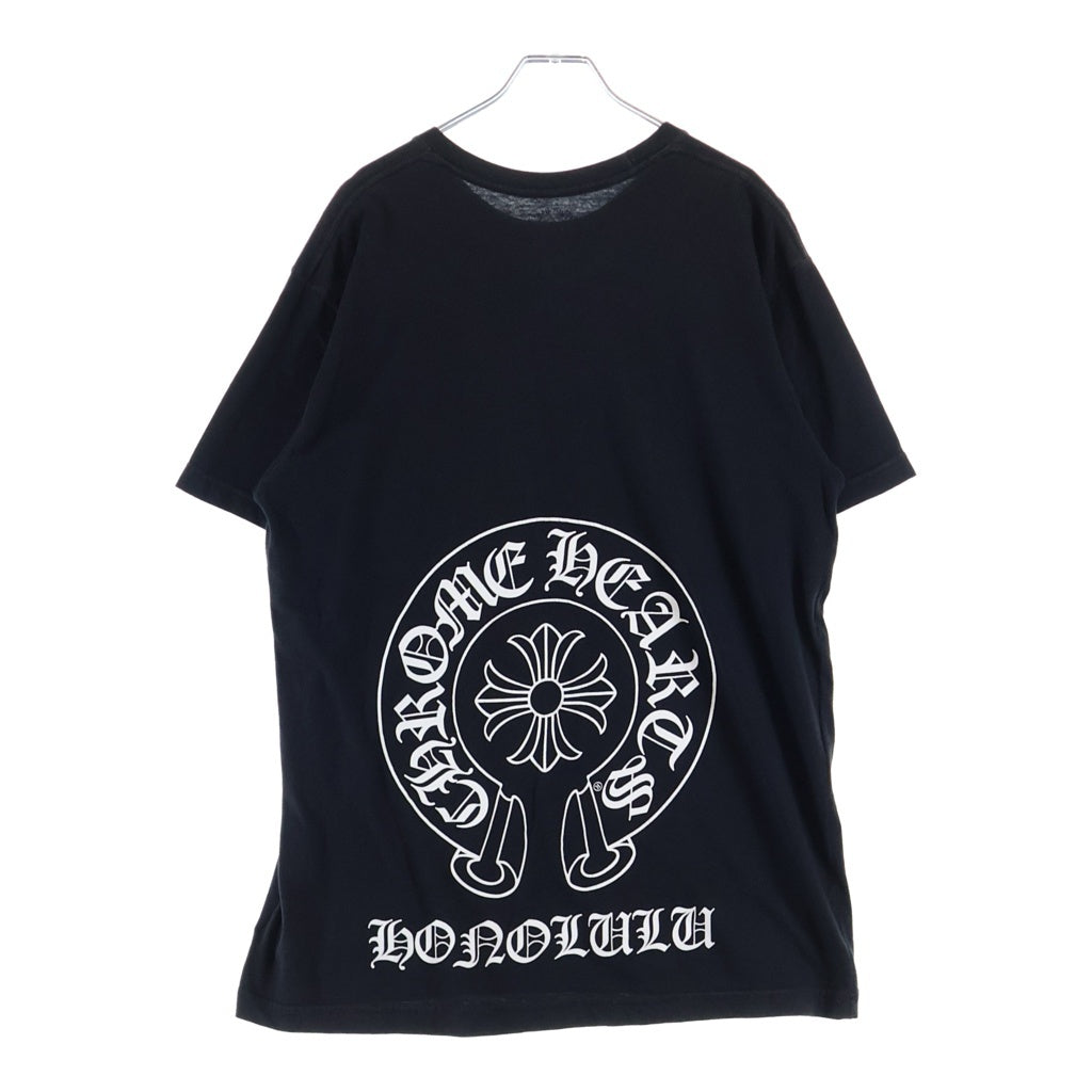 CHROME HEARTS(クロムハーツ) Honolulu Horseshoe SS Tee ホノルル限定 バック ホースシュー クルーネック半袖Tシャツカットソー ブラック