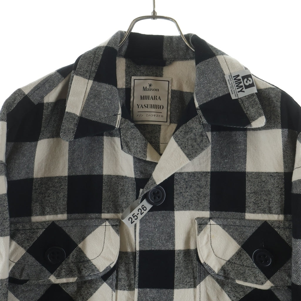 MAISON MIHARAYASUHIRO(メゾンミハラヤスヒロ) Amateur Sewn Like Check Shirt チェック柄 フランネル長袖シャツ ブラック/ホワイト A15SH086
