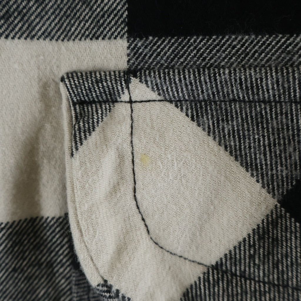 MAISON MIHARAYASUHIRO(メゾンミハラヤスヒロ) Amateur Sewn Like Check Shirt チェック柄 フランネル長袖シャツ ブラック/ホワイト A15SH086
